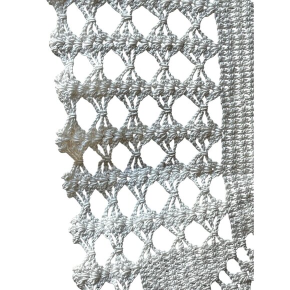 Hand Crocheted White Cotton Doilies Square Cottage Core VTG Wedding Country - Picture 10 of 14